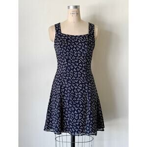 Vintage 1990s Ann Taylor Ditsy Floral Rayon Dress